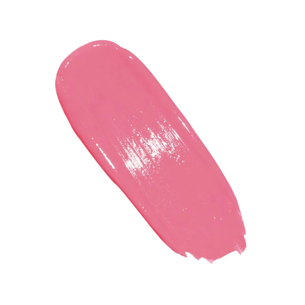 Close-up swatch of Annadea Power Walk Blush Serum in Soft Step showing its sheer baby pink gel texture, a lightweight buildable blush serum with cool-to-neutral undertones that blends seamlessly for a natural soft flush